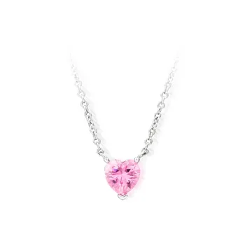 CHIARA FERRAGNI Alloy Zircon Italian Lightweight Luxury Neck Chain Heart Shaped Pendant Accessory Women's Pink