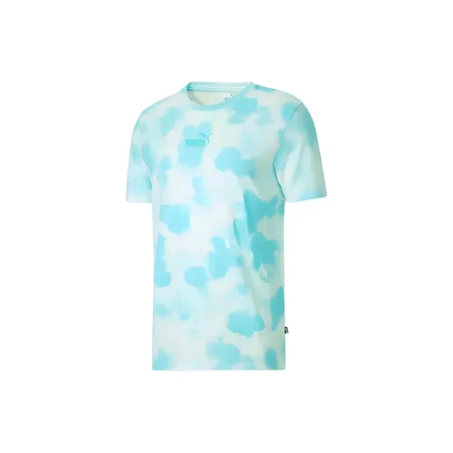 PUMA Cloud Tie Dye T-Shirts Men Hero Blue