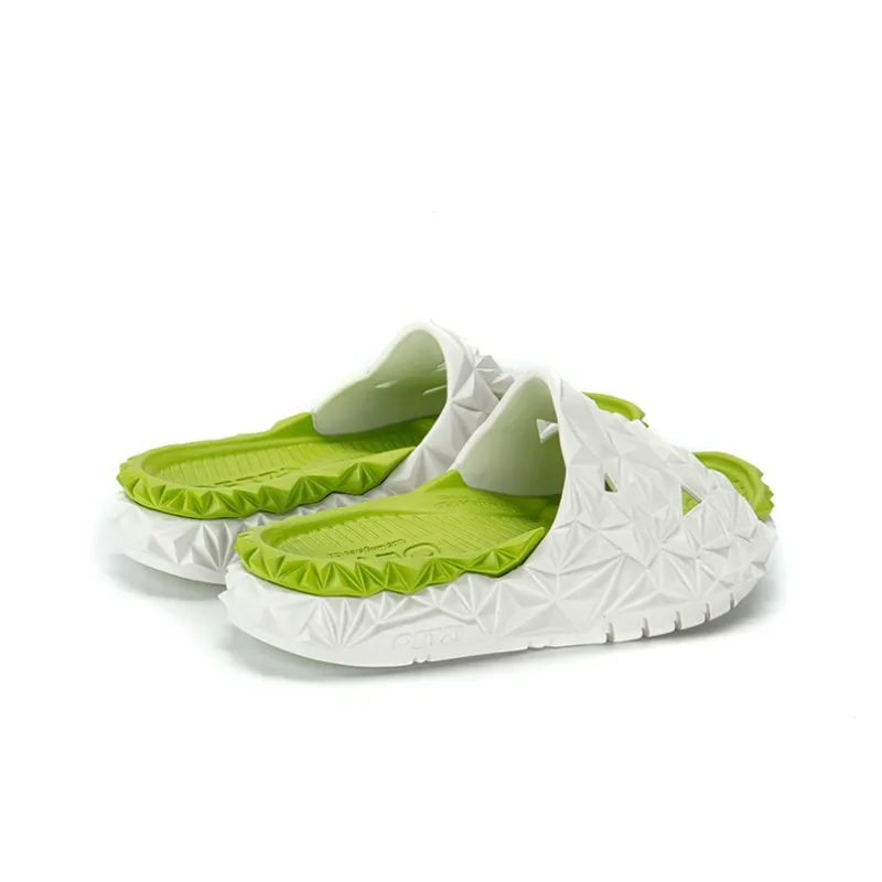 OETZI EVA Slip Resistant Odor Resistant Slide Slippers Unisex White & Green-2