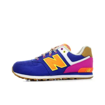 New Balance 574 Shoes For Blue/Orange Women's