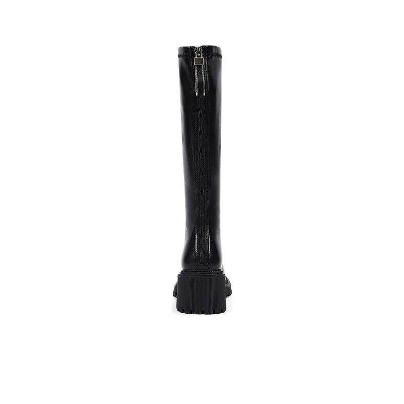 DAPHNE Knee high Boots Women's Black/Beige/Brown-7