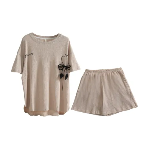 Dorame Pajama Set Women's Apricot Gray