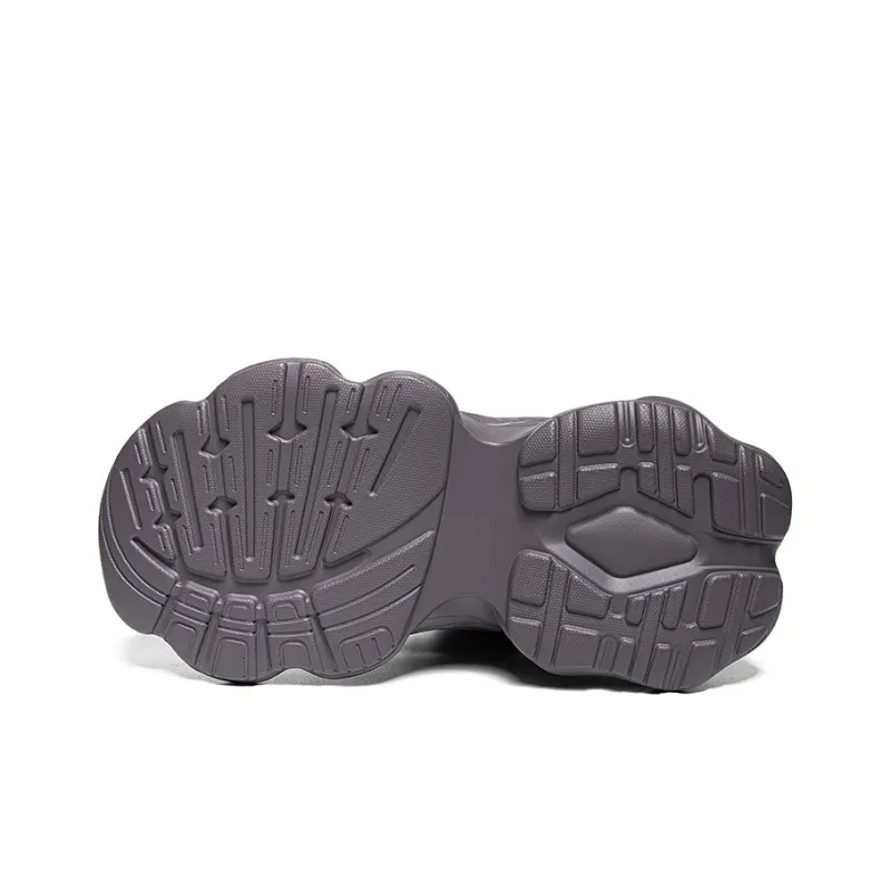 Warrior Students Platform Chunky Sneakers Lightweight And Breathable Low Top Casual Shoes Women's Dark Purple-4