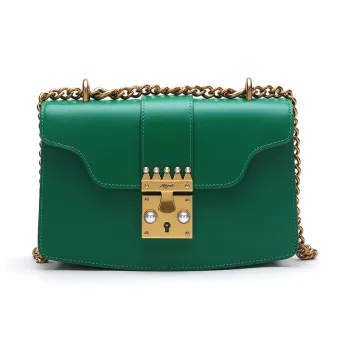 Miguel Vieira Cow Leather Crossbody Bag Small Size Women's Green