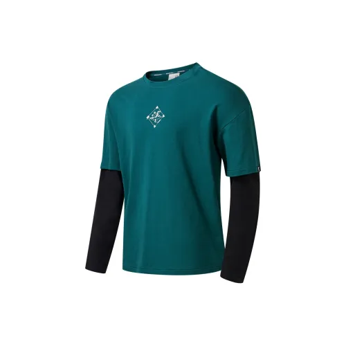 QIAODAN T-Shirts Men Bronze Green/black