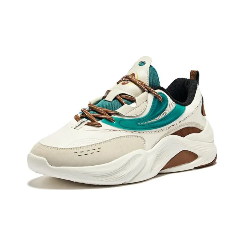 Erke Kirin 3.0 Non-slip Lightweight Low-Top Casual Shoes Men's Microcrystal White Hazelnut-1