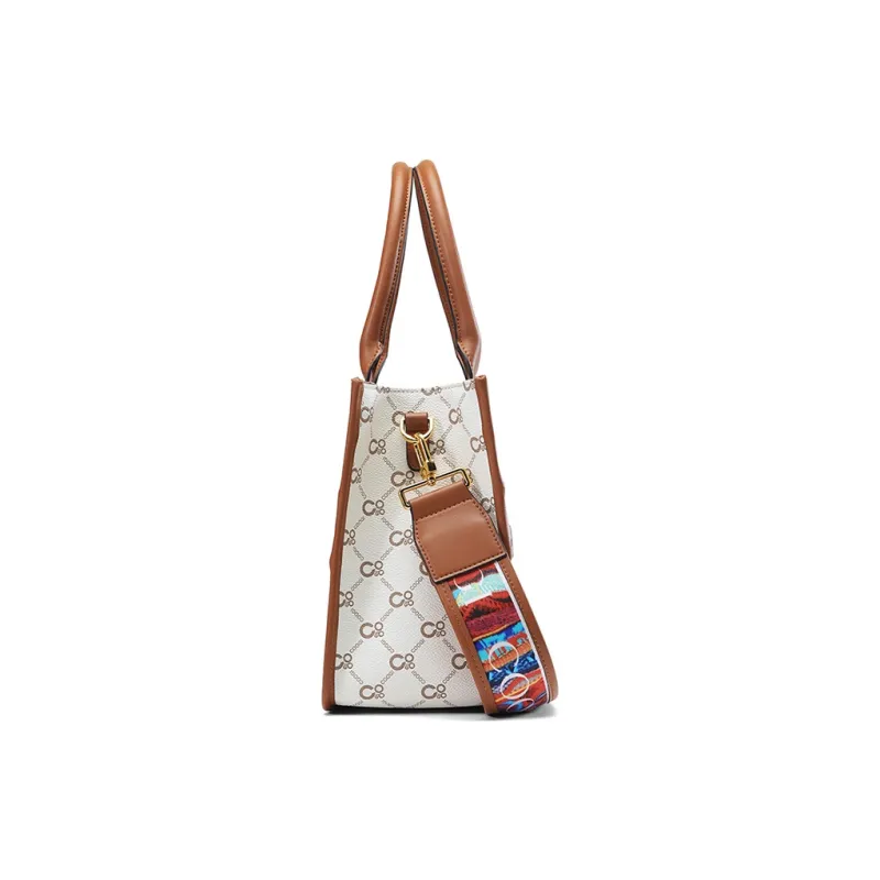 COOGI PVC Tote Bag, Handbag, Crossbody Bag Medium Size Women's Ecru-3