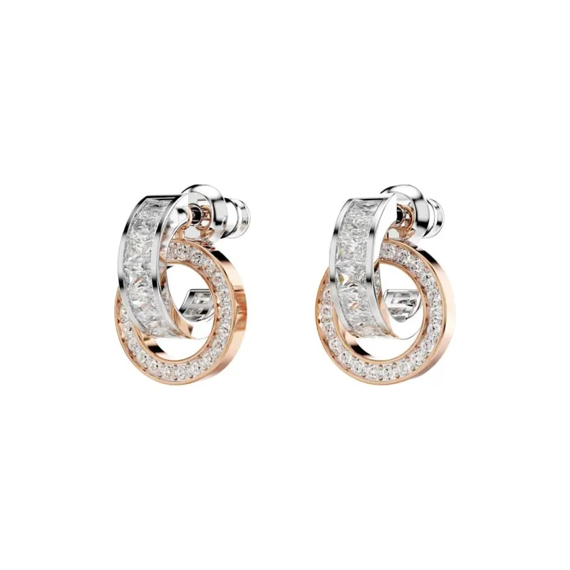 Swarovski Synthetic Cubic Zirconia Faux Crystal Metal Earrings Women's Silver-1