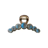 Shimmer Blue Round Bead Medium Size Claw Clip