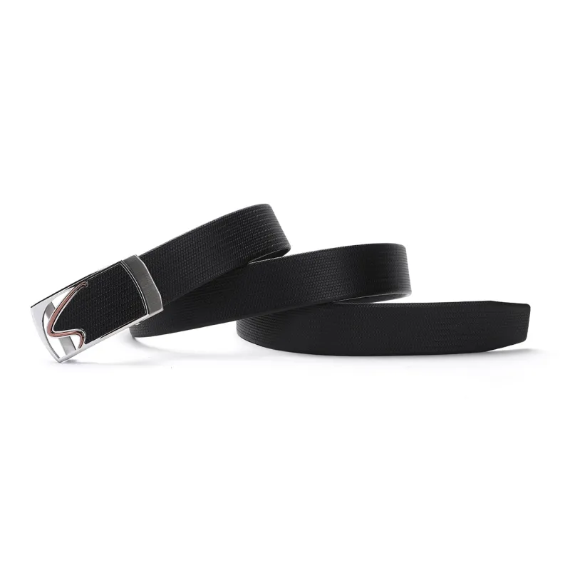 Satchi Sanduo Belt Men's Automatic Buckle Cow Leather Woven Pattern Steel Buckle Belt Men's Black Width 3.45cm-2
