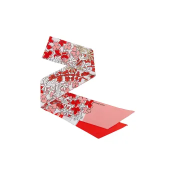 MARJAKURKI Long Scarf With Floral Design Silk Scarf Greeting Card Women's