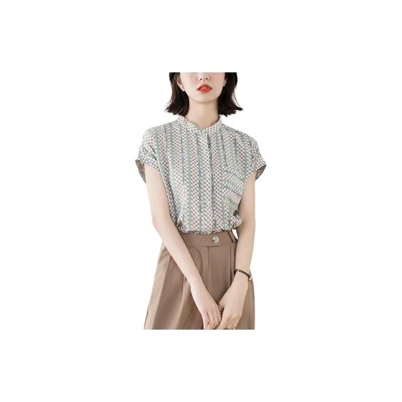Yi Mengyuan Silk Shirt Women's Light Green-2