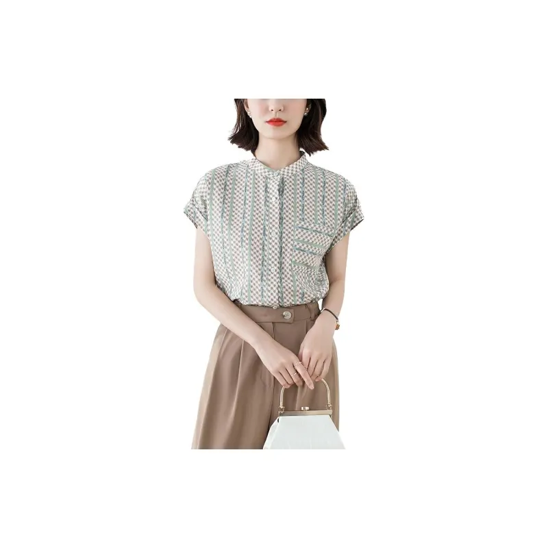 Yi Mengyuan Silk Shirt Women's Light Green-4