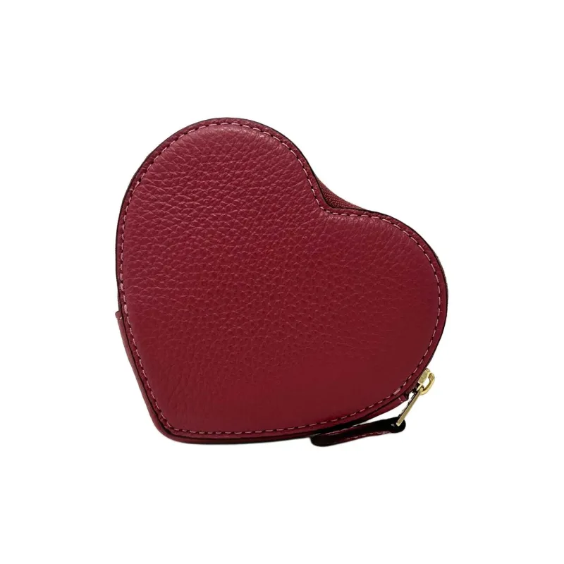 COACH Refined Pebbled Leather Coin Box Coin Purse Women's Rouge Red-2