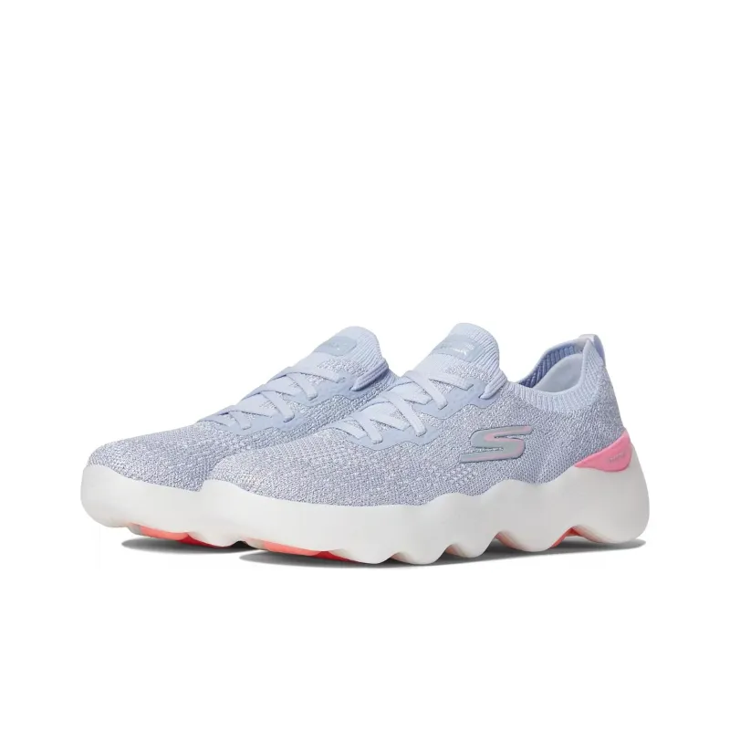 Skechers Go Walk Massage Fit Cushioning Anti-Slip And Wear-Resistant Low-Top Casual Shoes Women's Gray Pink-2