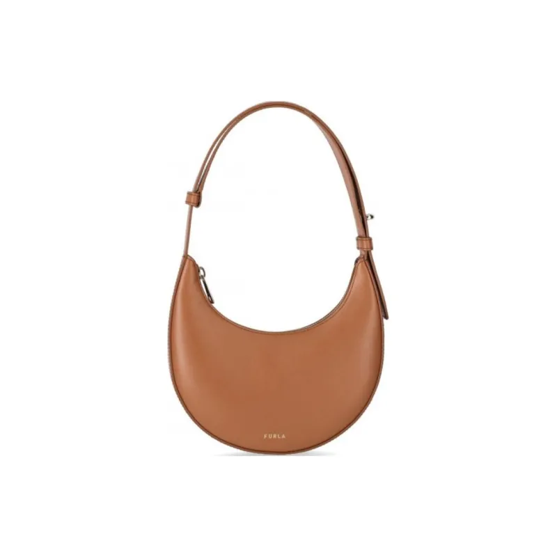 Furla Delizia Leather One Shoulder Handbags Mini Women's Tan-4