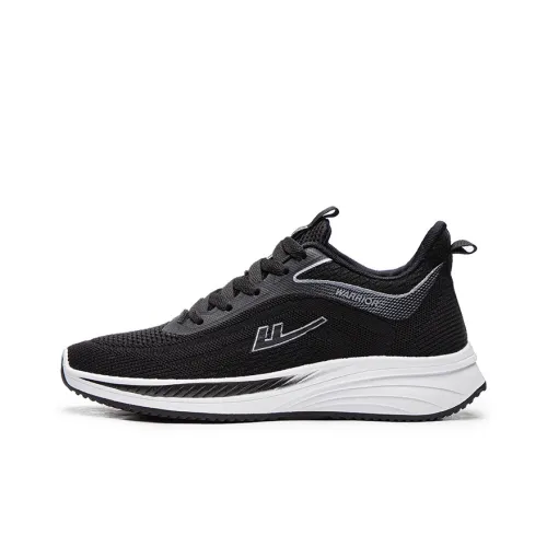 Warrior Students' Running Shoes Lightweight And Breathable Low Top Casual Shoes Men's Black Gray