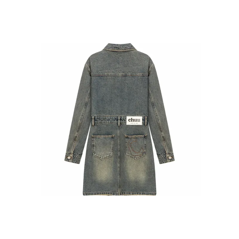 CHUU Long Sleeved Dresses Women's Denim Blue-1