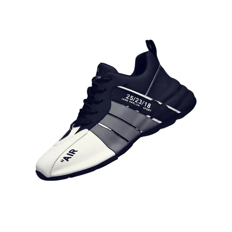 JANE HARLOW Height Increasing Lightweight Low-Top Casual Shoes Men's White Gray Black-2