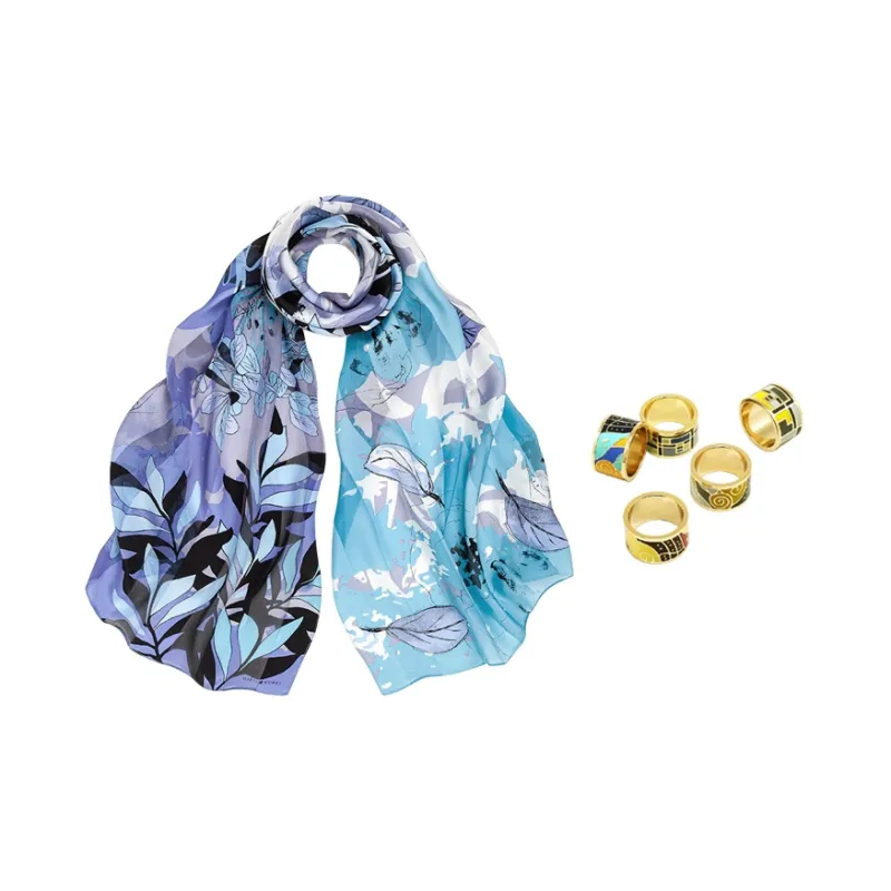 MARJAKURKI Silk Scarves Women's-12