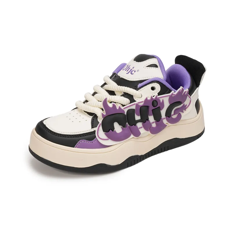 OHJC Slip-Resistant Cushioning Abrasion-Resistant Low-Top Skateboard Shoes Women's-6