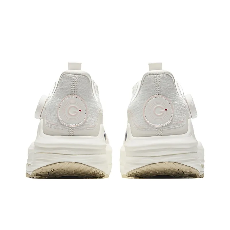 Anta Anti Slip Wear Resistant Low Top Casual Running Shoes Women's Papyrus White-3