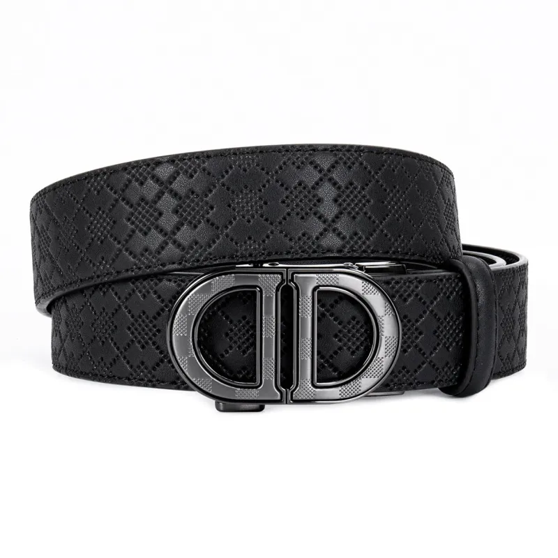 FORTEI Cow Leather, Genuine Leather Belts Men's Black Width 3.5cm Gift Box Set-2