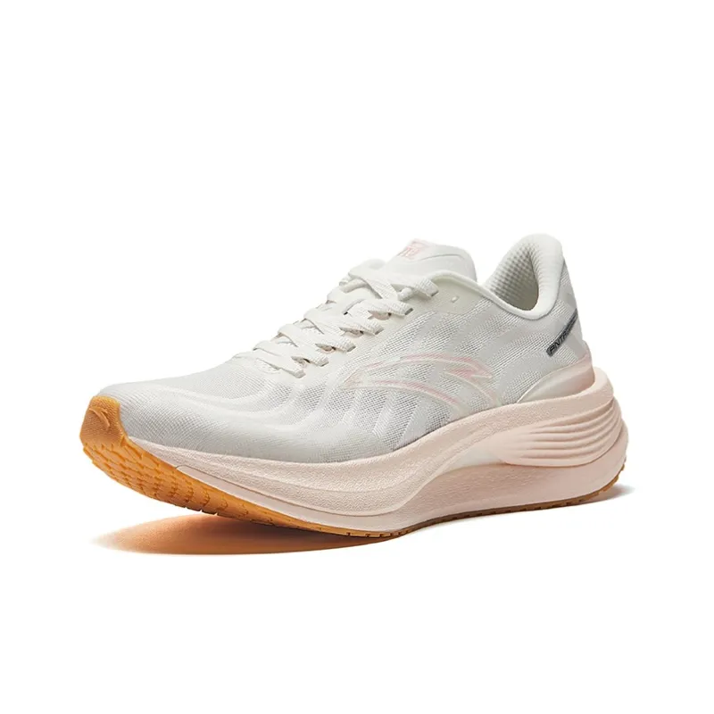Anta Running Collection Anti-Slip Wear-Resistant Low-Top Casual Running Shoes Women's White Orange-1