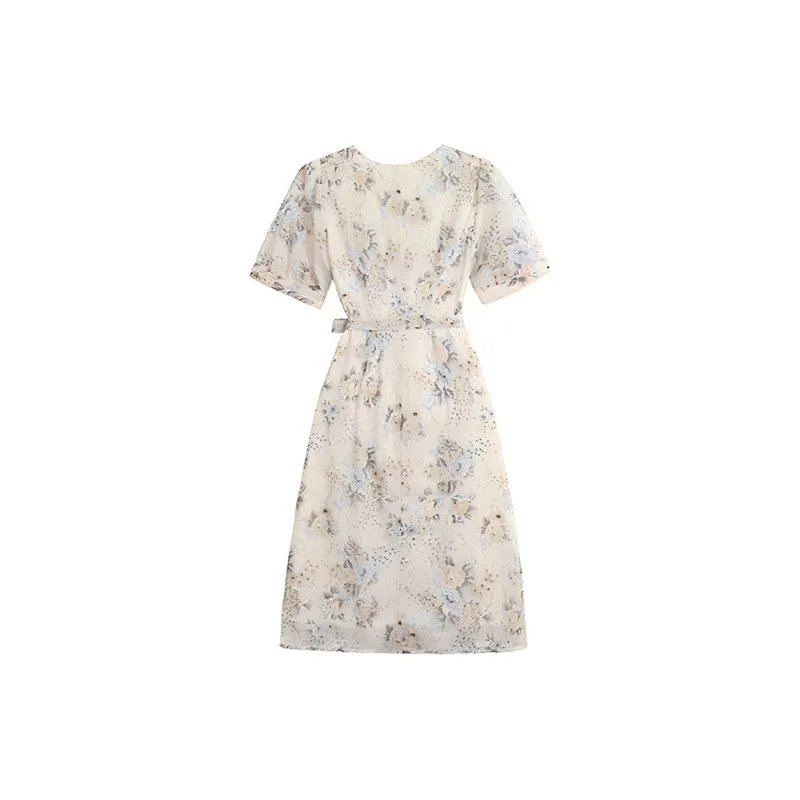 ETSE Short Sleeved Dresses Women's Print Color-1