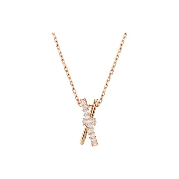 Swarovski Hyperbola Collection Synthetic Cubic Zirconia Necklaces Women's Rose Gold