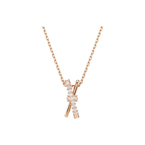Swarovski Hyperbola Collection Synthetic Cubic Zirconia Necklaces Women's Rose Gold