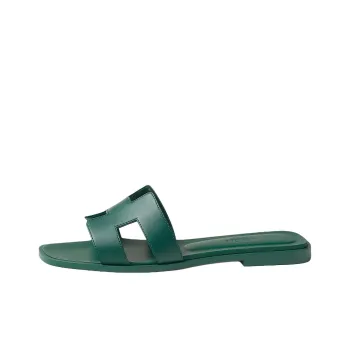 HERMES Oran Abrasion Resistant Slide Slippers Women's Green