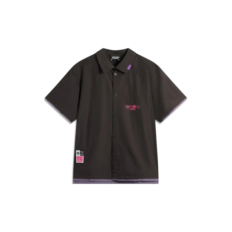 LiNing Badfive Shirt Men's Dark Chocolate Umber Deep Purple-1