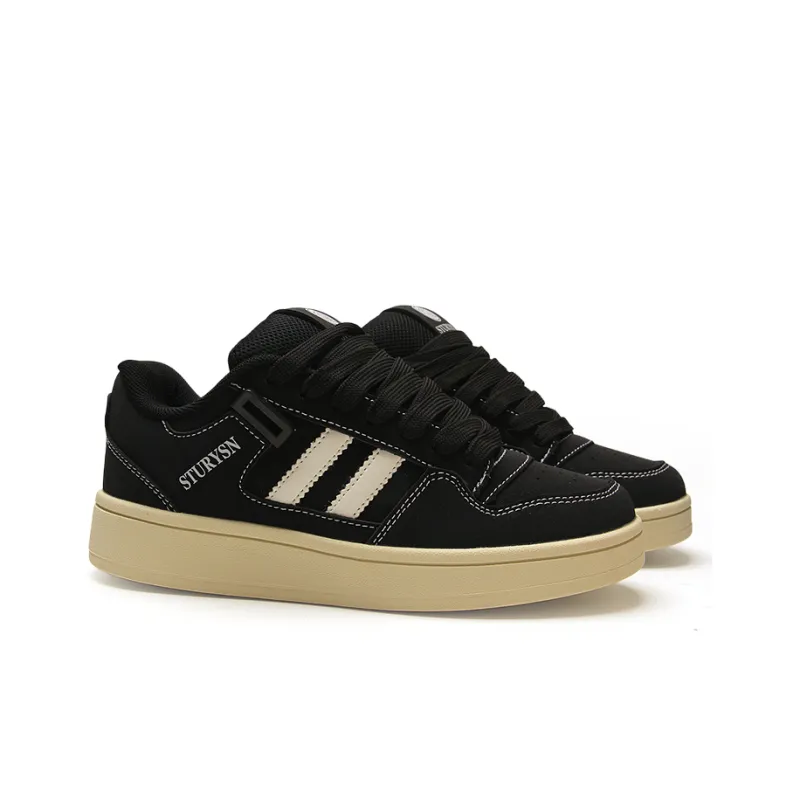 STUR YSN Wear resistant And Lightweight Low Top Skateboard Shoes Unisex Frosted Black-5
