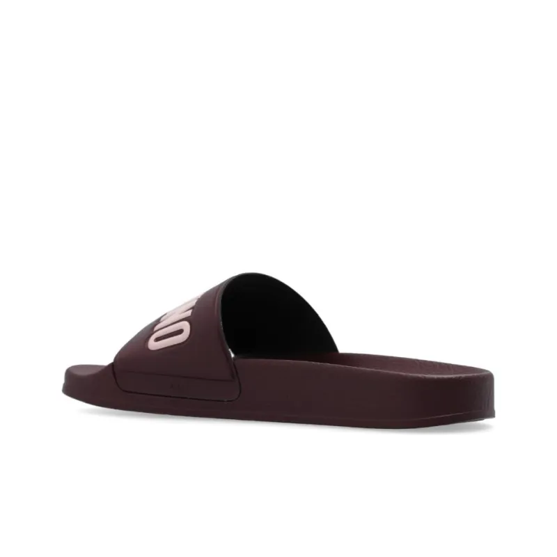 MOSCHINO Slide Slippers Women's Maroon-3