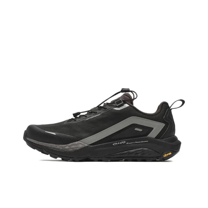 FILA SPD LYNX 2 Abrasion Resistant Breathable Low Top Trail Running Shoes Men's Black Gray-0