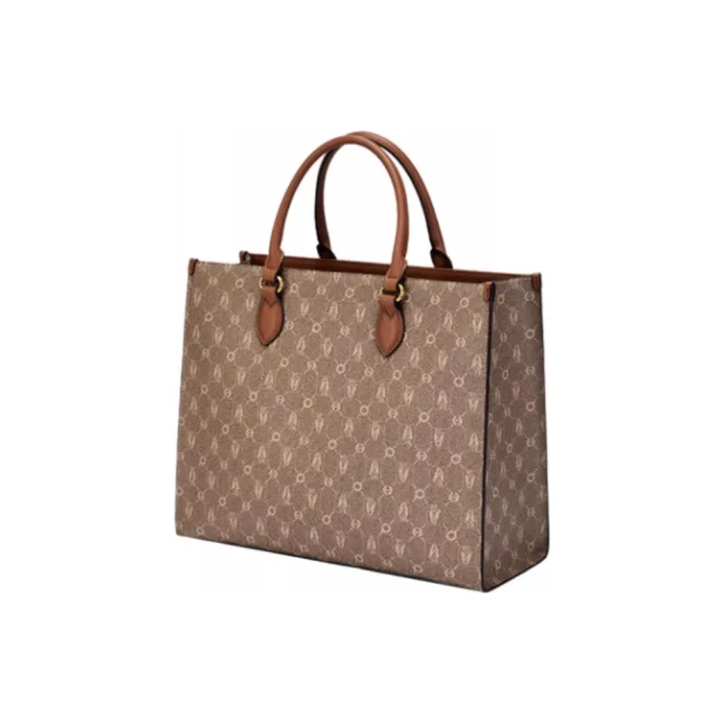 Hush Puppies Synthetic Leather Tote Bag Shopping Bag Shoulder Bag Handbag Large Size Women's Khaki/Beige Apricot/Coffee-1
