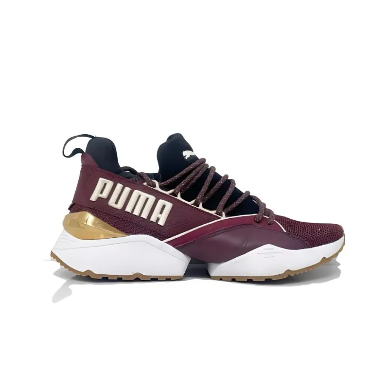 PUMA Muse Maia Smet Cushioning Anti-Slip Wear-Resistant Breathability Low-Top Athletic Shoes Women's Red Black-1