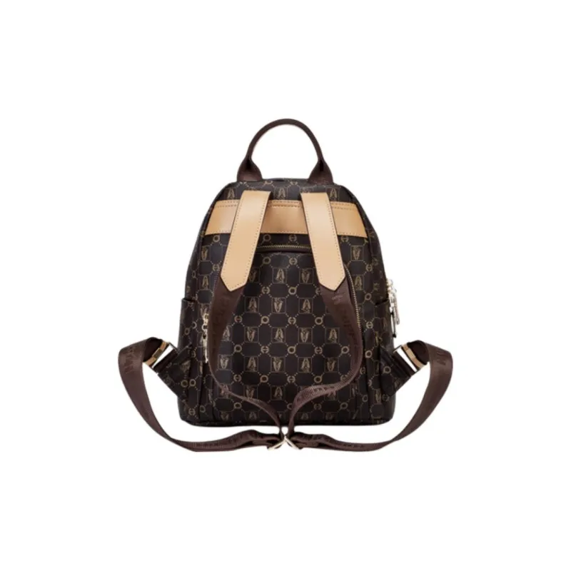 Hush Puppies Synthetic Leather Backpack Tubas Women's Coffee-3