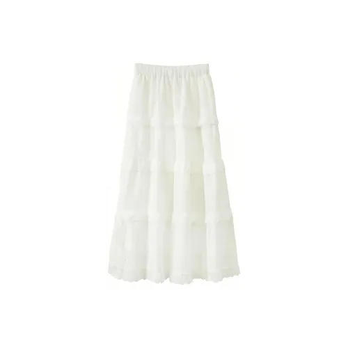 BEAUTIFUL CONFESSION Casual Long Skirts Women's White