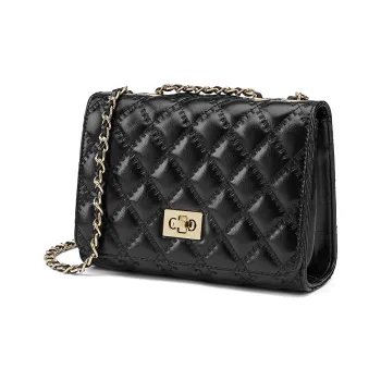 CORALDAISY Synthetic Leather Shoulder Bag Crossbody Bag Shoulder Bag Women's Black/White