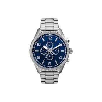 FOSSIL Wrist Watch Automatic Mechanical Movement Stainless Steel Strap 50mm Blue Dial Men's Watches
