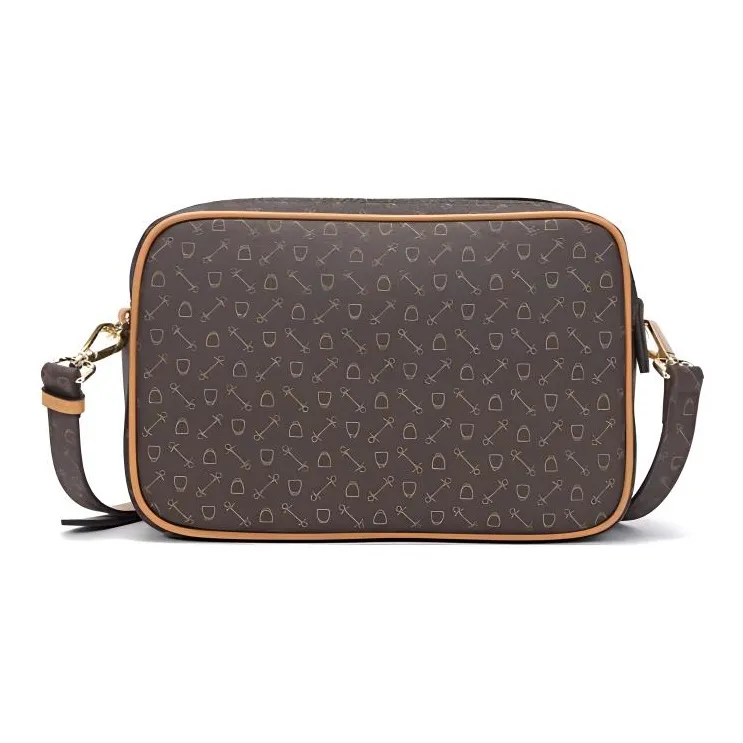 Why Artificial Leather Shoulder Bag, Crossbody Bag Medium Size Women's Coffee With Caramel/Milk Tea With Rice-2