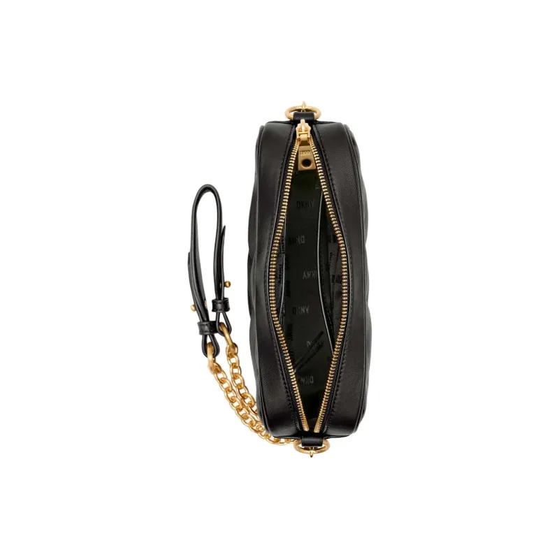 DKNY Leather Camera Bag, Shoulder Bag, Crossbody Bag Regular Women's Black-1