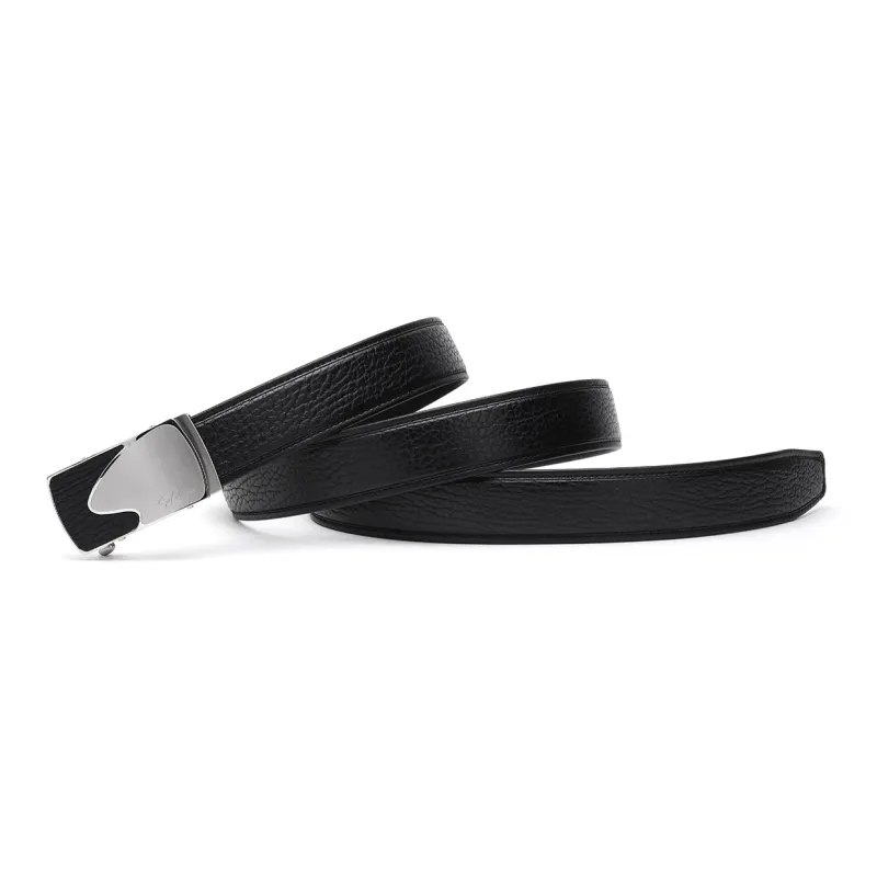 Satchi Sanduo Automatic Buckle High End Luxury Style Belt Seal Leather Leather Belts Men's Black Width 3.45cm-2