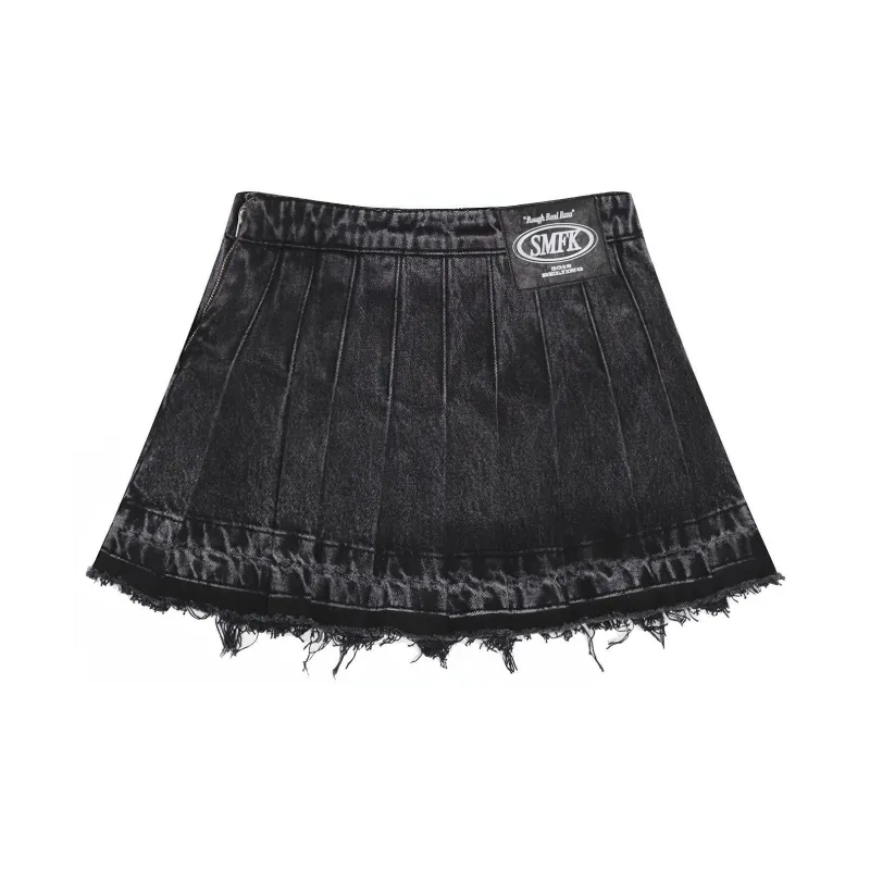 SMFK Denim Short Skirts Women's Denim Black-1