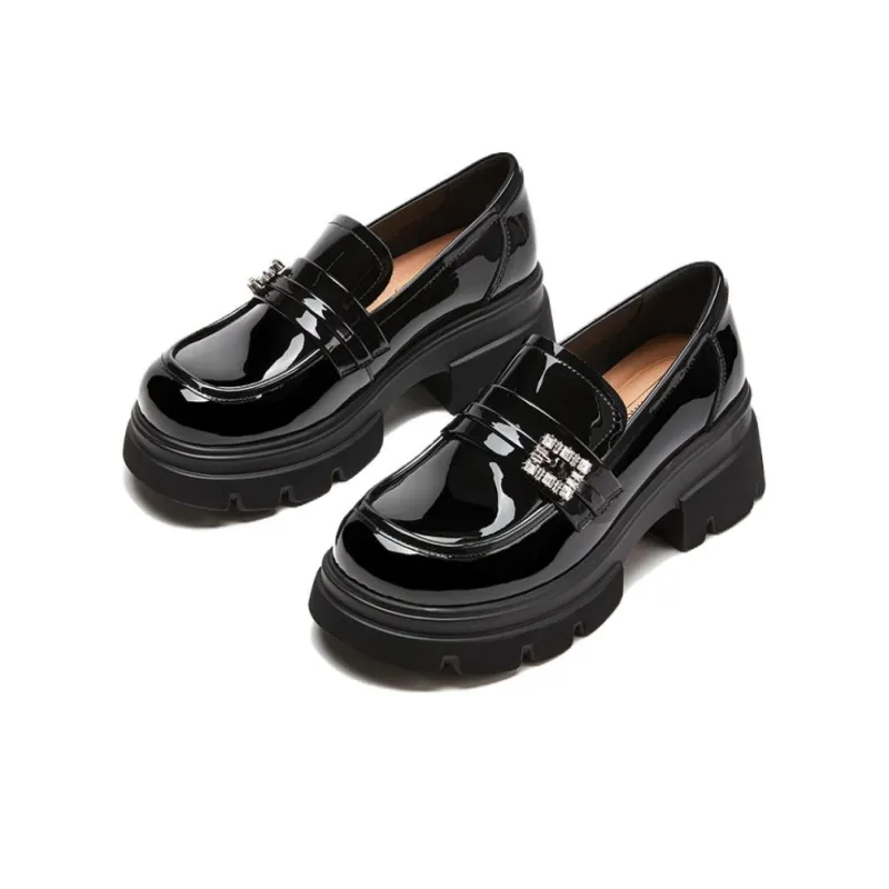 Hotwind Loafers 6cm Women's Black-3