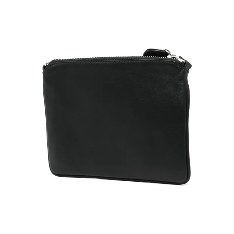 COURREGES Calfskin Crossbody Bag Shoulder Bag Women's Black-1