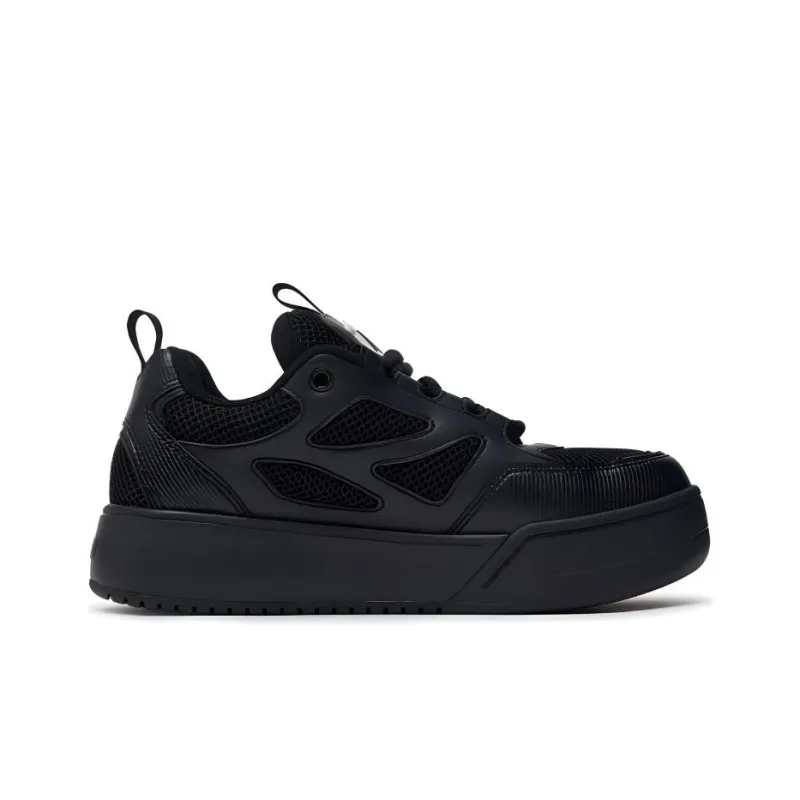 MLB Chunky Wide Anti Slip Wear Resistant Low Top Skateboard Shoes Unisex Black-1