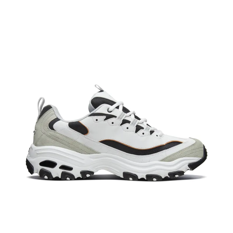 Skechers D'LITES 1.0 Anti Slip Wear Resistant Low Top Chunky Sneakers Men's White Gray-2